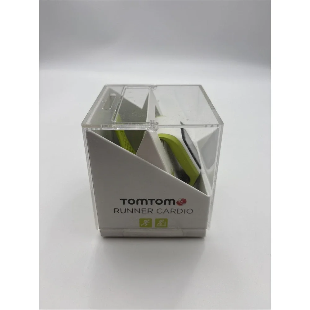 TomTom Runner Cardio GPS Watch Wrist-Based Heart Rate Running Watch Green/white